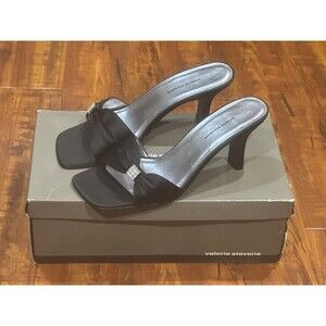 Valerie Stevens Adorn Black Satin Heels - Women’s Size 7.5 M - New in Box